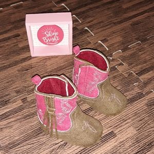 Pink Suede Baby Coyboy Boots